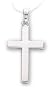 14k White Gold Plain Cross on 18" White Gold Chain