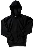 NEW Port & Company - Youth Pullover Hooded Fleece Black-M