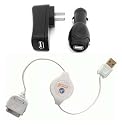 Apple iPod Nano (1st & 2nd) Video Photo Mini U3 4G Shuffle 4-In-1 USB Travel Charger Kit