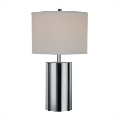 Lite Source LS-21303C/WHT Eclat Table Lamp, Chrome with White Fabric Shade