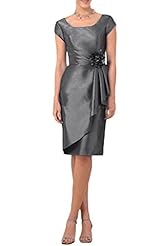 Short Taffeta Short Sleeves Party Dress 