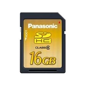 Panasonic SD High Capacity 16 GB Card, Class 6 guaranteed 6MB/s continuos transfer rate, up to 20MB/s