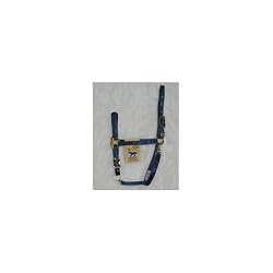 Hamilton Deluxe 3/4" Nylon Arabian Horse Halter with Adjustable Chin and Snap, Navy, Small/Cob (500-800 lbs)