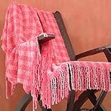 100% Alpaca wool throw, 'Juicy Pink'