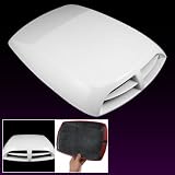 White Plastic Car Auto Air Flow Hood Scoop Decorative Vent