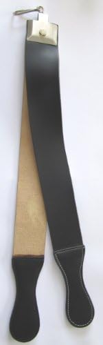 Pathfinder Technologies 20" x 2" Leather & Canvas Strop for Straight (Cut Throat) Razors with hanging hook. by Pathfinder Technologies