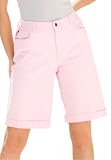 Shorts, in stretch with 5-pockets and cuffs