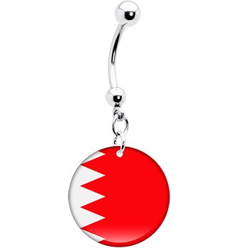 Bahrain Flag Belly Ring
