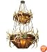 Meyda Tiffany 81332 Elk Antlers Collection 40-Light 2-Tier Chandelier, Authentic Elk Antlers Accent Amber Mica Shades and Antique Copper Finish