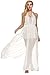 Zeagoo Women's Summer Beach Sexy Crochet Backless Bohemian Halter Maxi Long Dress,White,One Size