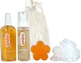 Vitabath Naturals Fresh Peach 4 Piece Set Contains: 7.0 oz Bath Foam, 8.0 oz Body Mist, 4.0 oz Bar Soap, and Puff