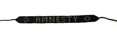 Amnesty Beaded Logo Bracelet - Black