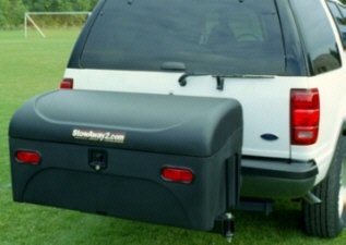 Basic Stow-Away Cargo Carrier for 2 Receiver Hitches - Fixed Frame White by Ironwood Pacific
