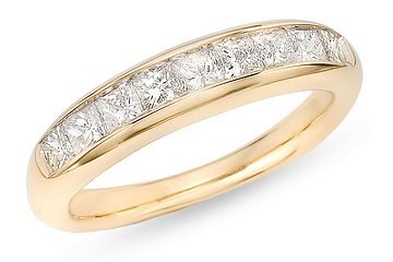 1 Carat Diamond 14K Gold Princess Cut Anniversary Band