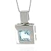 14K White Gold Blue Topaz Pendant with 18