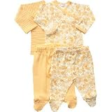 Under the Nile Organic Cotton Side Snap Layette - Long Sleeve - Tropical Flowers or Stripe