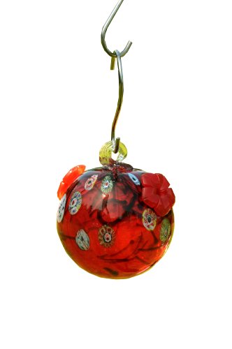 Bird Brain Round Batik Feeder Red