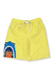 Contrast Drawstring Shark Print Swim Shorts