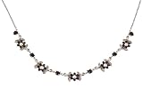 Michal Negrin Beautiful Swarovski Crystal Necklace with Flowers & Leaves all the way arround; - Victorian style, made in Israel