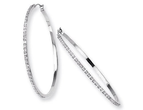 31S9W6zZ%2B3L Big Diamond Hoop Earrings in 14K White Golden