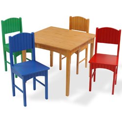 KidKraft Nantucket Table and 4 Primary Chairs by Kids Furniture