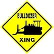 BULLDOZER CROSSING earth mover road sign