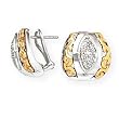 14K, SILVER AND DIAMOND CLIP EARRING D 0.46CTW