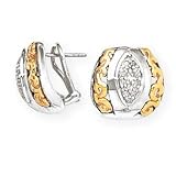 14K, SILVER AND DIAMOND CLIP EARRING D 0.46CTW