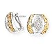 14K, SILVER AND DIAMOND CLIP EARRING D 0.46CTW