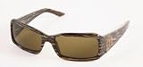 Miu Miu Sunglasses MU09GS Styles: Striped Brown Frame w/ Brown 56 mm Diameter Lenses