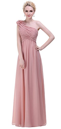 BISLU Flowers One Shoulder Long Prom Evening Party Bridesmaids Dress