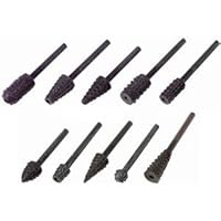 10 High Speed Black Carbon Rasp Burr Wood Working Rotary Tool Bits Set for Dremel