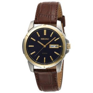 Seiko #SGGA08 Men's Leather Strap Analog Quartz Dress Watch