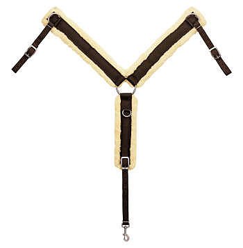 Weaver Fleece Lined Breast Collar - Size:Horse Color:Black Webbing/Black Fleece