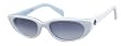 Tres Noir Optics CHERRY BOMB Sunglasses WHITE+LIGHT BLUE LAM FRAMES / SMOKE CR39 LENSES 60's Womens Mod Punk Rockabilly Tattoo