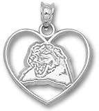 Pittsburgh Panthers Solid Sterling Silver Panther Heart Pendant