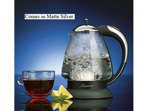 Capresso 259.04 H2O Plus Glass Water Kettle, Silver Matte
