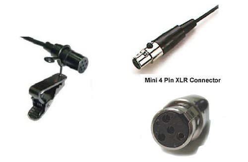 AV-JEFE TCM361 Pro Lavalier Mic with Shure Mini 4pin XLRF Connector