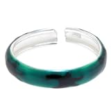 Sterling Silver 925 TEAL Hand Painted SURREAL Toe Ring