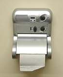 TOILET ROLL HOLDER WITH AM/FM RADIO AND LCD CLOCK
