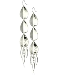 Yochi Chandelier Leaf Silver Plated Earrings