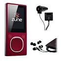 Microsoft Zune 4GB MP3 Player, Red with FREE Microsoft Zune Car Pack & Microsoft Zune Premium Headphone (v2) - Refurbished