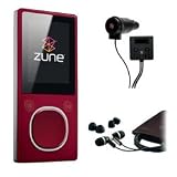 Microsoft Zune 4GB MP3 Player, Red with FREE Microsoft Zune Car Pack & Microsoft Zune Premium Headphone (v2) - Refurbished