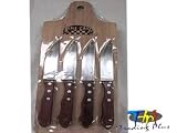 4pc Full Tang Porterhouse Steak Knife & Cutting Board
