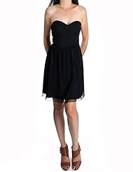 Strapless Mesh Corset   Waistline Sweetheart Cocktail Polka Dot Print Polyester Mini Dress 