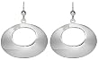 Sterling Silver Sculpted Oval Dangle Earrings