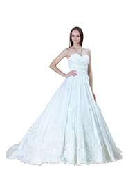 A-line Strapless  Taffeta Sweetheart Spring Fall Winter Lace-Up Pleated Beaded Applique  Ball Gown  Dress with a Chapel Train 