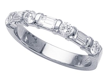 0.75 cts Baguette Diamonds Band Platinum 18kt White or Yellow Gold FREE GIFT BAG!