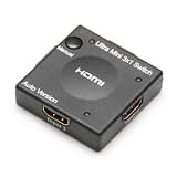 Duronic Mini 3 Port Gold HDMI Auto Switch 3x1 (3 way input 1 output HDMI Switcher)