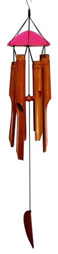 Asli Arts Model C263 Medium Spun Top Bamboo Chime, Pink